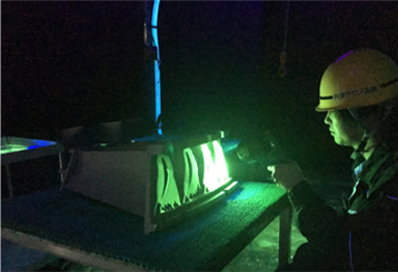 Fluorescent penetrant testing